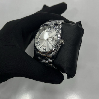 Rolex Oyster Perpetual Day-Date Gümüş Kadran Çelik Kordon Kol Saati