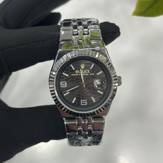 Datejust Fluted Bezel - Özel Siyah Dokulu Kadran Çelik Saat + Cüzdan Hediye 