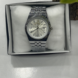 Datejust Fluted Bezel - Beyaz Petek Kadran Gümüş Çelik Saat + Cüzdan Hediye 