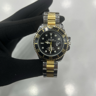 Premium Submariner Çelik Gold Erkek Kol Saati - Siyah Kadran