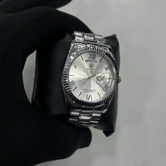 Rolex Oyster Perpetual Day-Date Gümüş Kadran Çelik Kordon Kol Saati