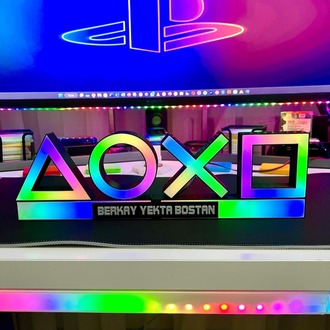 Playstation Icon Kişiye Özel Masaüstü Aydınlatma Aksesuarı