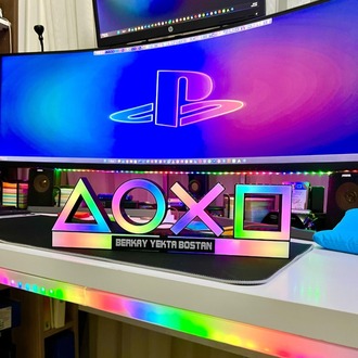 Playstation Icon Kişiye Özel Masaüstü Aydınlatma Aksesuarı