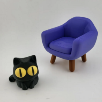 Berjer + Yavru kedi | Mini Fiğür