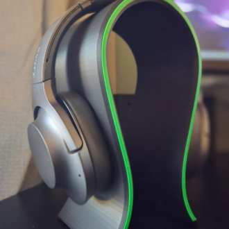 Ergonomik Oyuncu Kulaklık Standı - Çift Renk Detaylı Masa Üstü Düzenleyici 3D