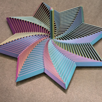 3D Baskı Geometrik Fraktal Stres Yıldızı