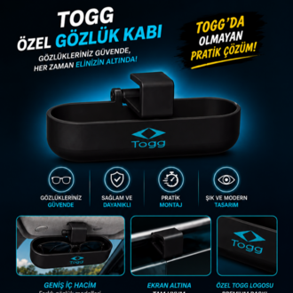 TOGG Özel Gözlük Kabı – Ekran Altı Gözlük Tutucu | 3D Baskı