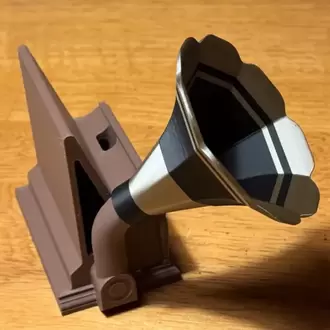 Retro Gramofon: Akustik Telefon Hoparlörü ve Standı