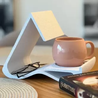 BookRest Pro: 3D Tasarım Kitap Tutucu, Bardak Altlığı ve Gözlük Standı