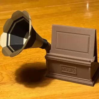 Retro Gramofon: Akustik Telefon Hoparlörü ve Standı