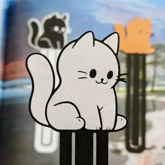 3D Baskı Sevimli Kedi Kitap Ayracı Serisi