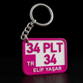 Plaka Motorsiklet Anahtarlık - PEMBE