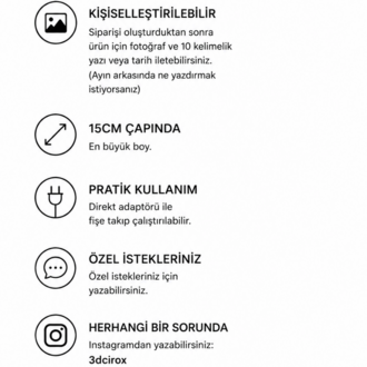 Fotoğraflı Kişiye Özel Ay Lambası