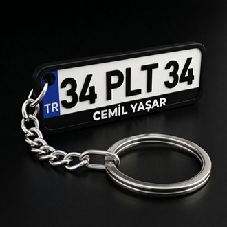 Plaka Araba Anahtarlık - MAVİ