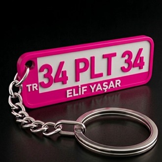 Plaka Araba Anahtarlık - PEMBE