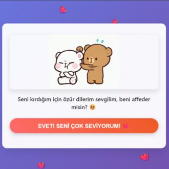 Sevgiliye Özel Barışma Web Sayfası