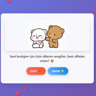 Sevgiliye Özel Barışma Web Sayfası