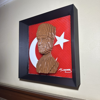 Atatürk Silüetli 3D Tasarım Tablo – Modern ve Zarif