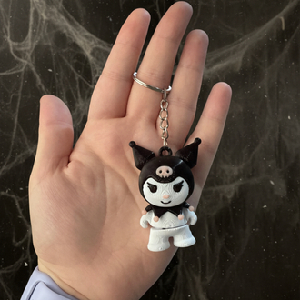 Flexi Kuromi Anahtarlık | Oynar Eklemli Sanrio Figür ve Çanta Süsü