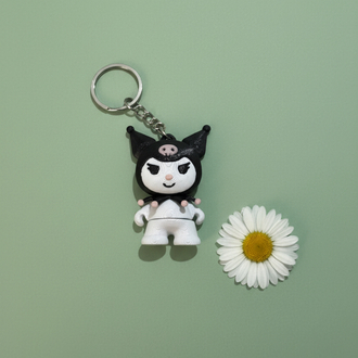 Flexi Kuromi Anahtarlık | Oynar Eklemli Sanrio Figür ve Çanta Süsü