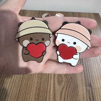 Sevimli Dudu ve Bubu Anahtarlıkları Çift Anahtarlığı