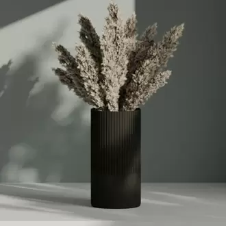Silindirik Mat Siyah Vazo – Modern Minimal Dekor