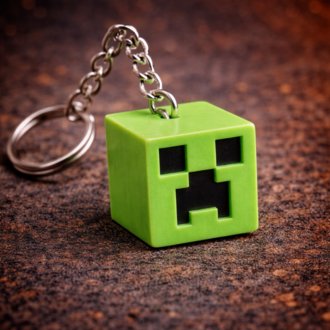 Oyun Temalı Creeper Kafa Anahtarlık | 3dtoptananahtarlik