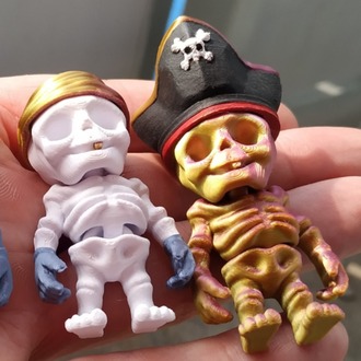 Baby İskelet Figür 3D Baskı – 5 cm – 4 Farklı Şapka