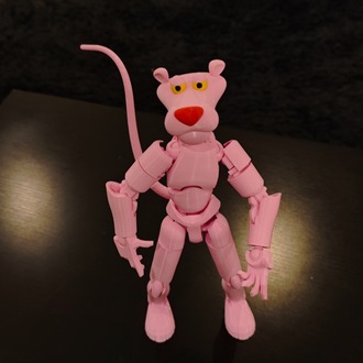 Pembe Panter Dummy Figür 3D Baskı – 13 cm