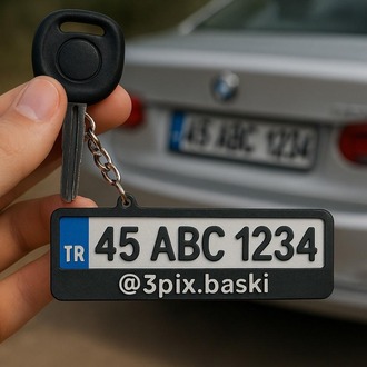 Araba Plaka Anahtarlık 3D Baskı Kişiselleştirilebilir
