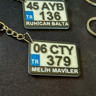 Motor Plaka Anahtarlık 3D Baskı Kişiselleştirilebilir
