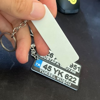 Araba Plaka Anahtarlık 3D Baskı Kişiselleştirilebilir
