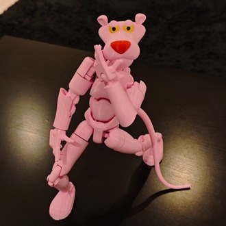 Pembe Panter Dummy Figür 3D Baskı – 13 cm