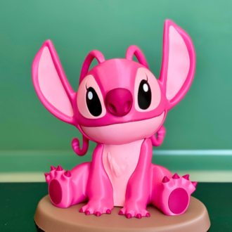 Stitch  Angel 3D Baskı Sabit Figür 10 cm