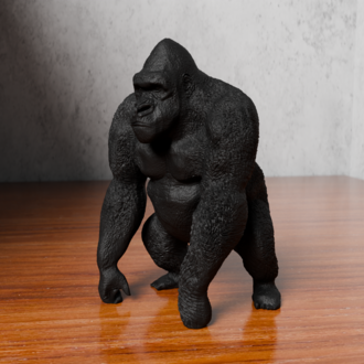 Yüksek Detaylı Goril Figürü 3D Baskı – 13 cm