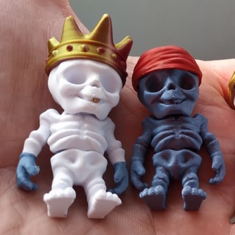Baby İskelet Figür 3D Baskı – 5 cm – 4 Farklı Şapka