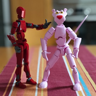 Pembe Panter Dummy Figür 3D Baskı – 13 cm