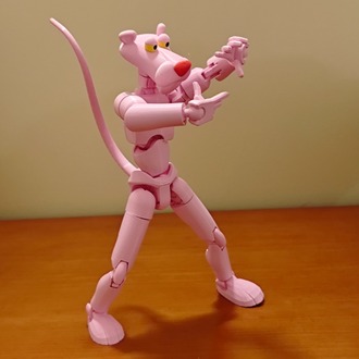 Pembe Panter Dummy Figür 3D Baskı – 13 cm