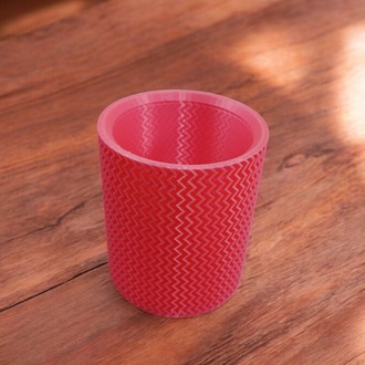 Zig-Zag Desenli 3D Kalemlik - Saksı