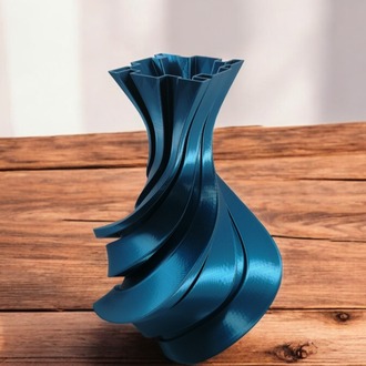 Spriral Helezon Desenli 3D Vazo