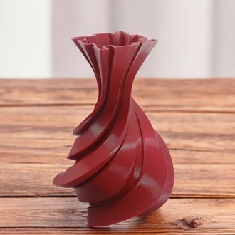 Spriral Helezon Desenli 3D Vazo
