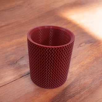 Zig-Zag Desenli 3D Kalemlik - Saksı