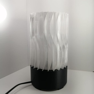 Spiral Motifli Mermer Desenli Dekoratif Masa Lambası