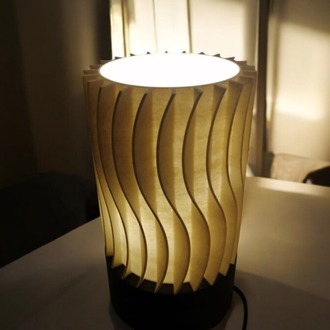 Spiral Motifli Mermer Desenli Dekoratif Masa Lambası