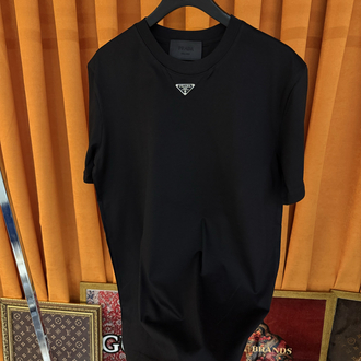 Prada classic boğaz logo detaylı ithal tişört