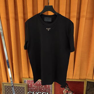 Prada classic boğaz logo detaylı ithal tişört
