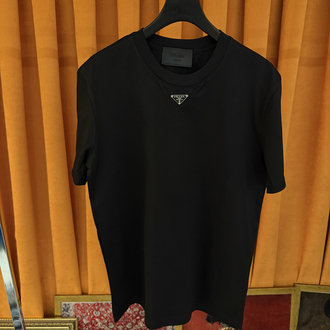 Prada classic boğaz logo detaylı ithal tişört