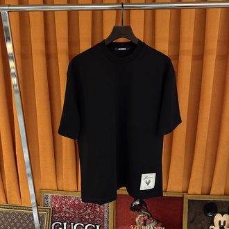 jacquemus ithal kumaş sırt nakış logo tişört siyah