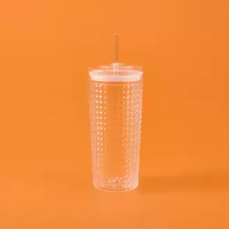 Mien Pipetli Cam Bardak - Şeffaf - 550 ml