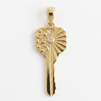 925 Ayar Gümüş Key Kolye Ucu